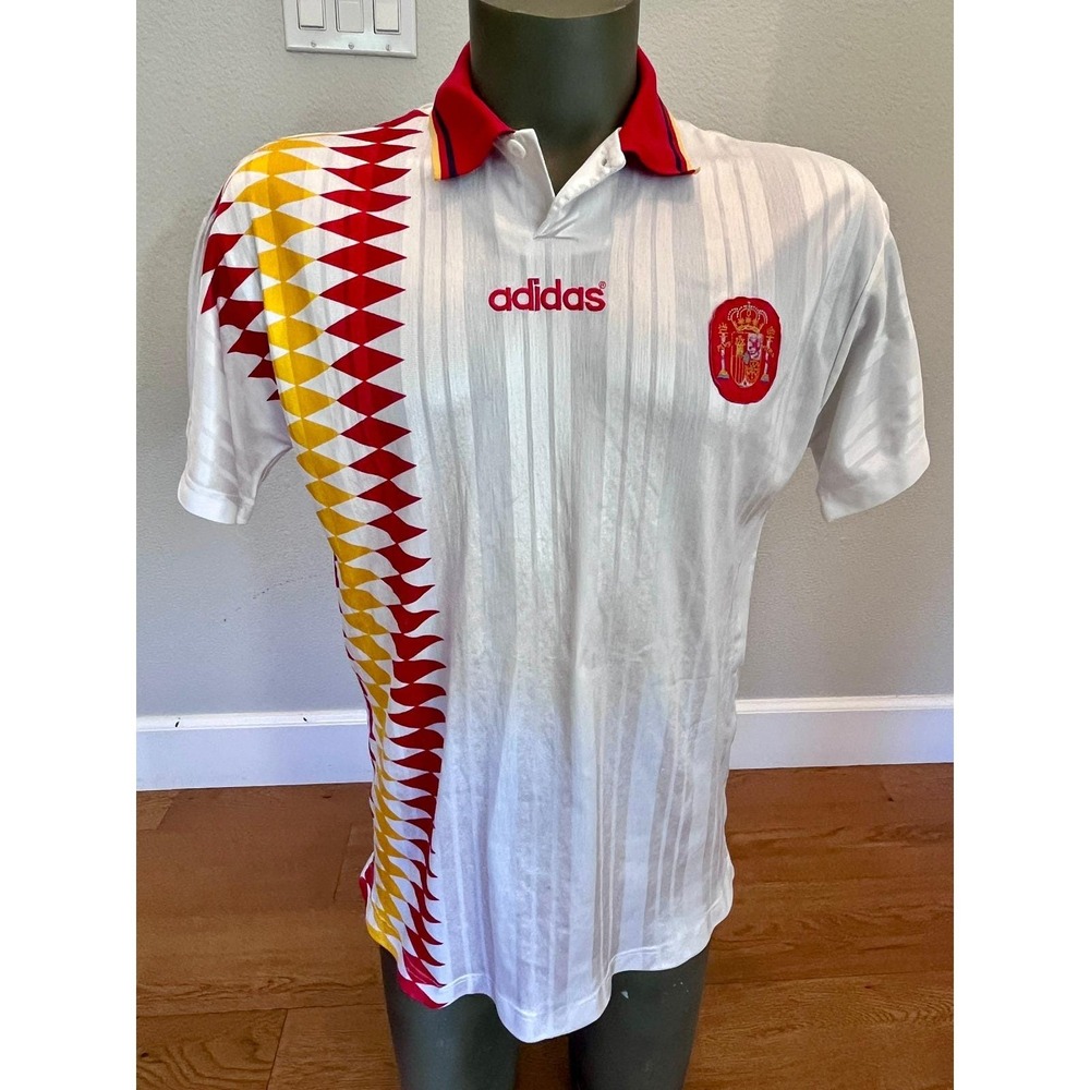 Vintage 1994 Adidas Spain World Cup Away Football Jersey Shirt Size S Authentic